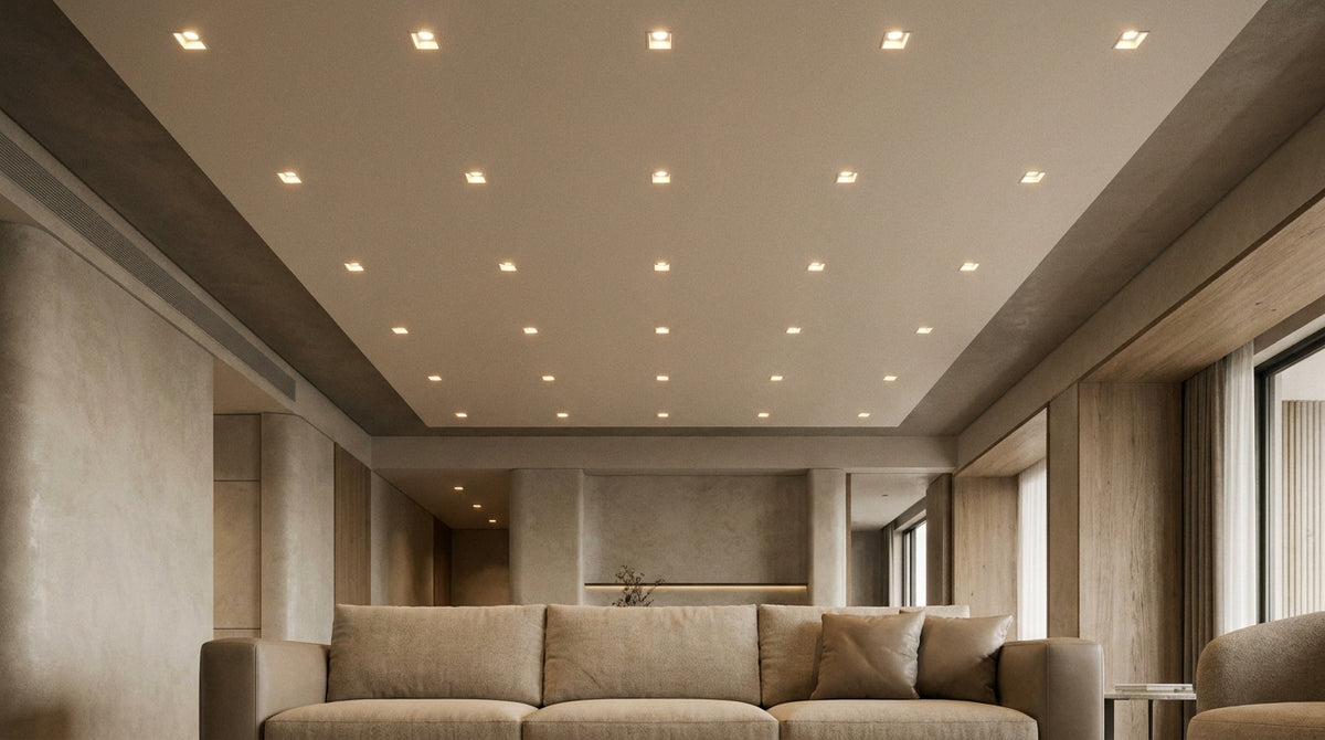 Recessed living room spotlights: layout and spacing requirements
