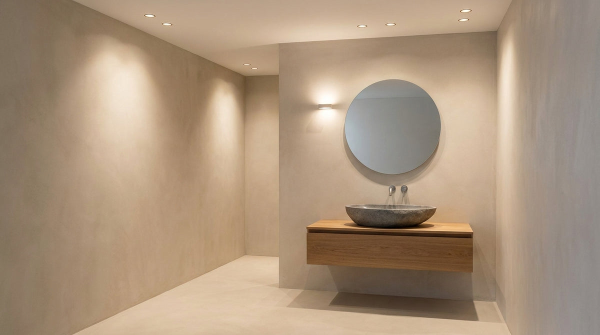how many spotlights per m2 in a bathroom
