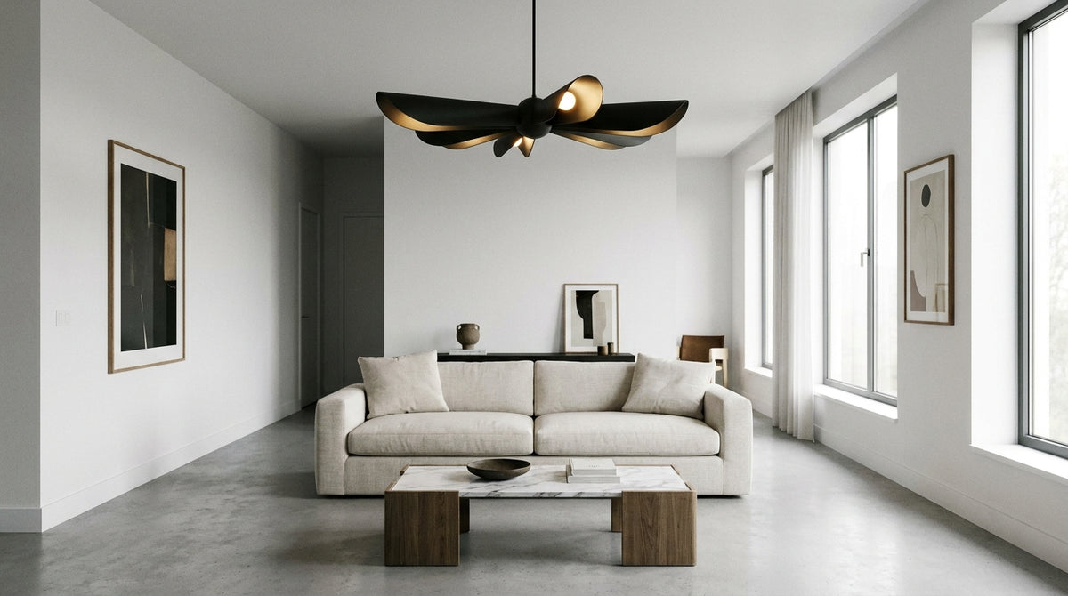 Black ceiling light for the living room: how to choose the right one