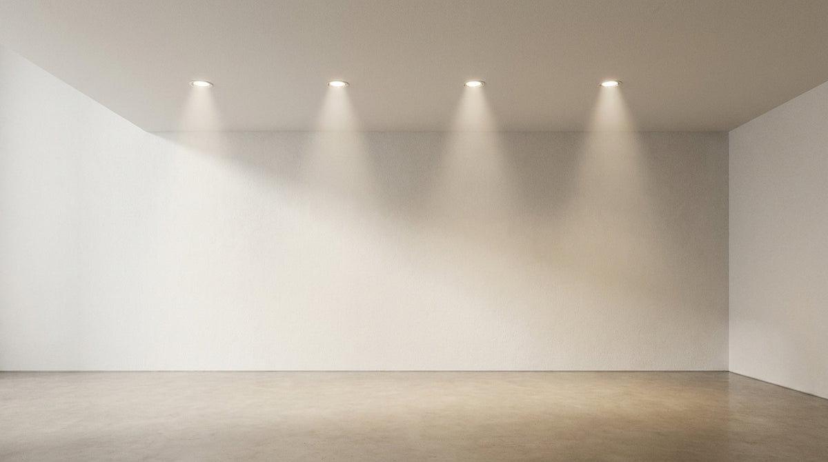 distance between the ceiling spotlights