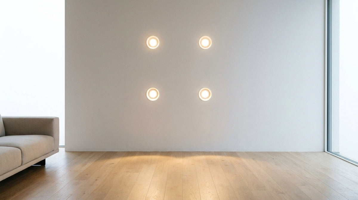 distance between the ceiling spotlights