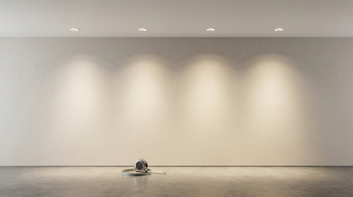 distance between ceiling spotlight and wall