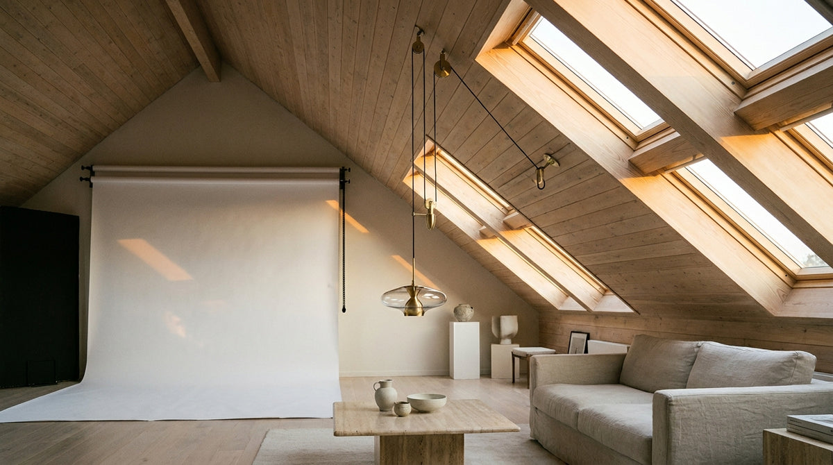 Light fixture on a sloped ceiling: hanging it perfectly straight