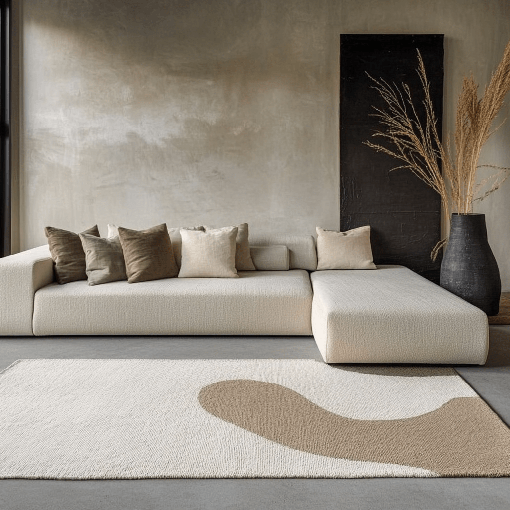 Which rug goes with a beige sofa?