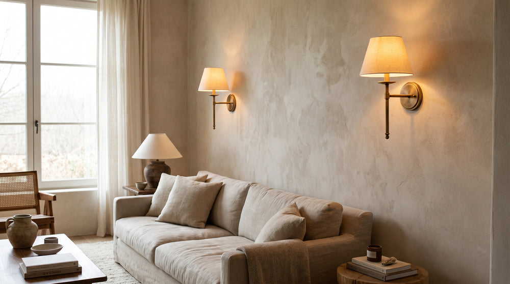 Linen wall lamp