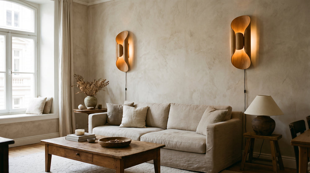 Designer wooden wall lamps