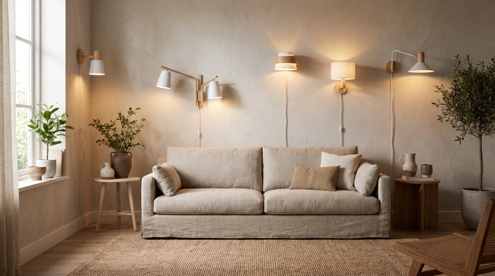 Scandinavian wooden wall lamps