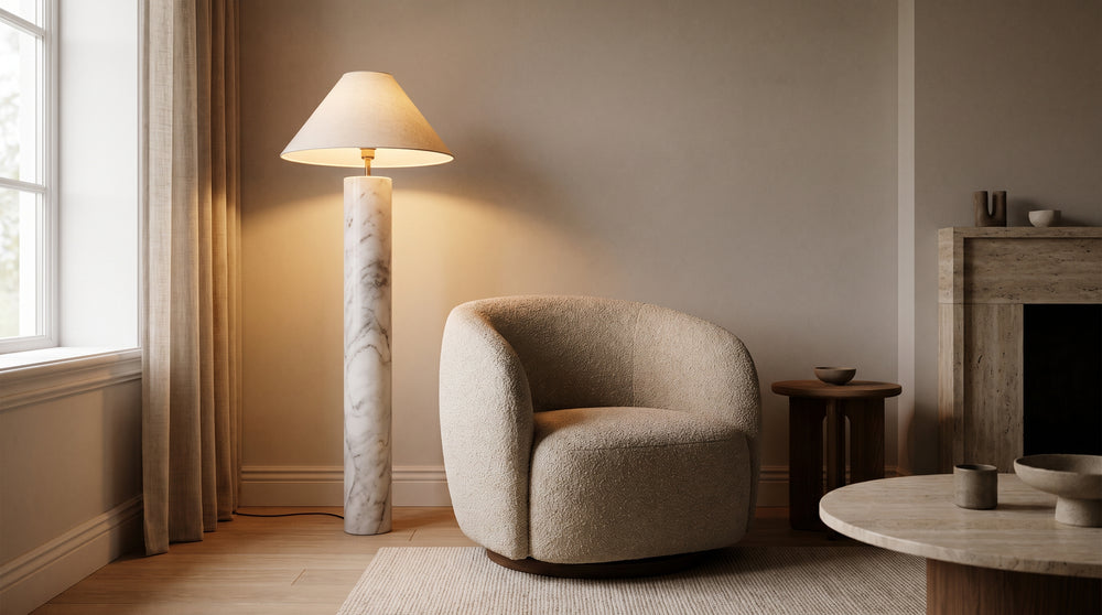 Marble floor lamp