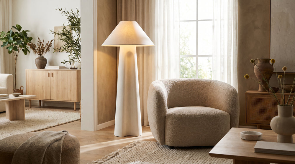 Designer white floor lamps