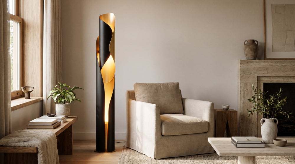 Gold/black floor lamps