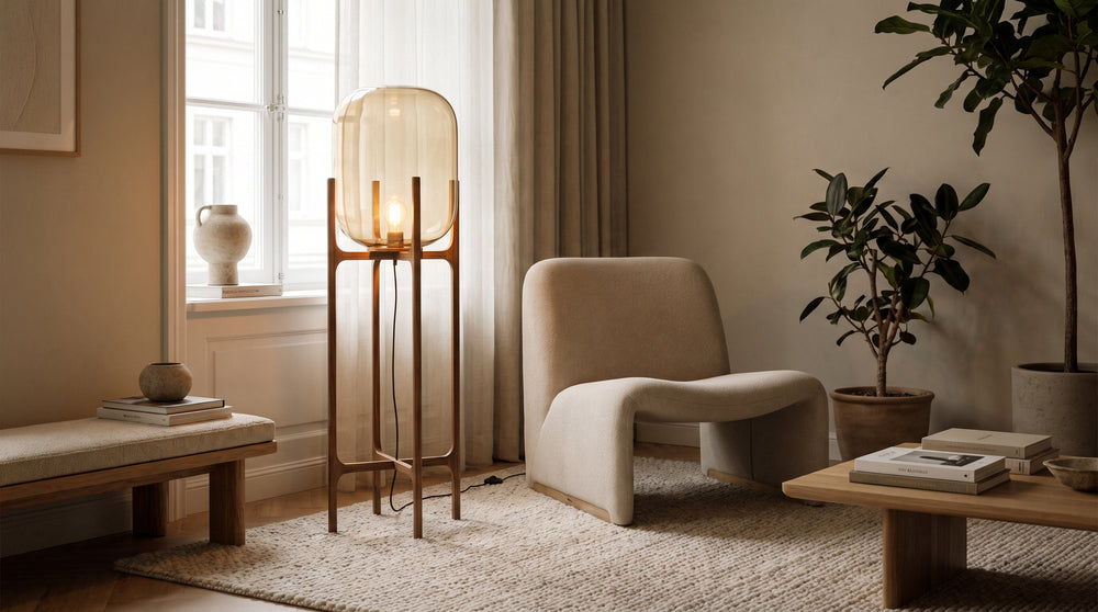 Designer green floor lamps