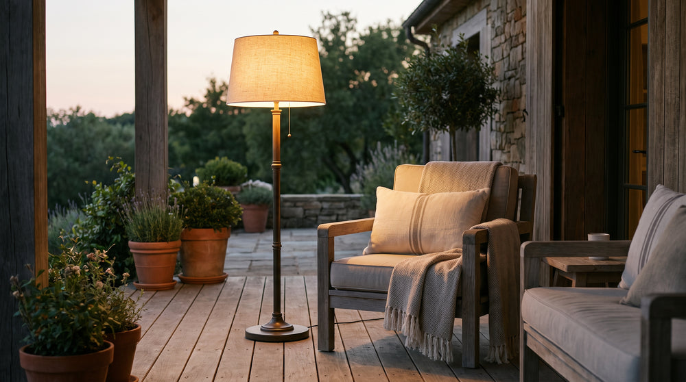 Grey outdoor street lamps