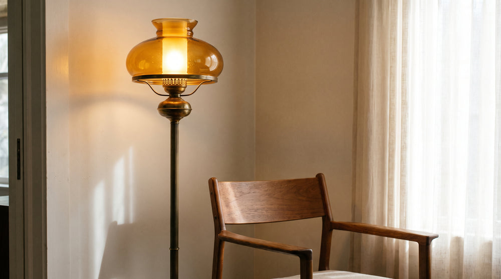 Vintage wooden floor lamps