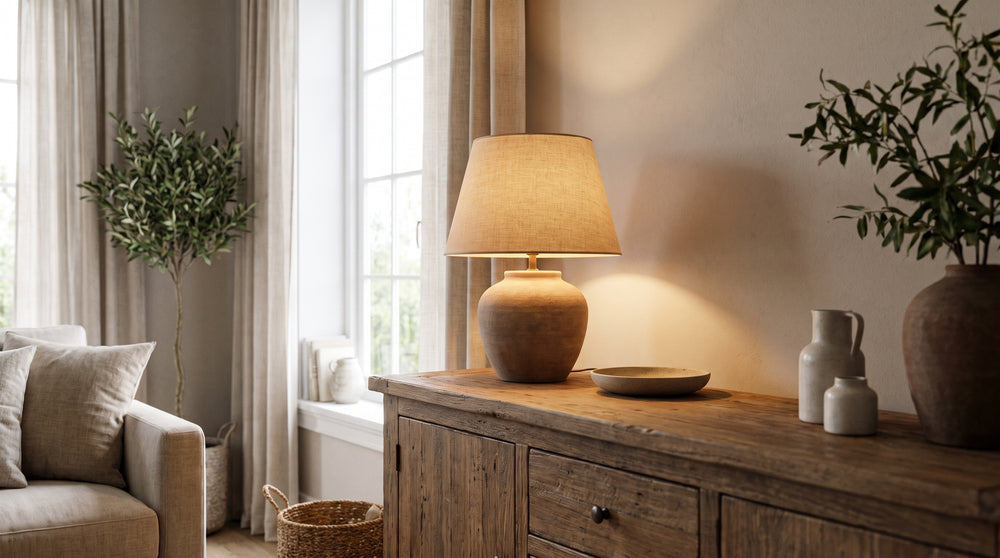 Beige table lamps