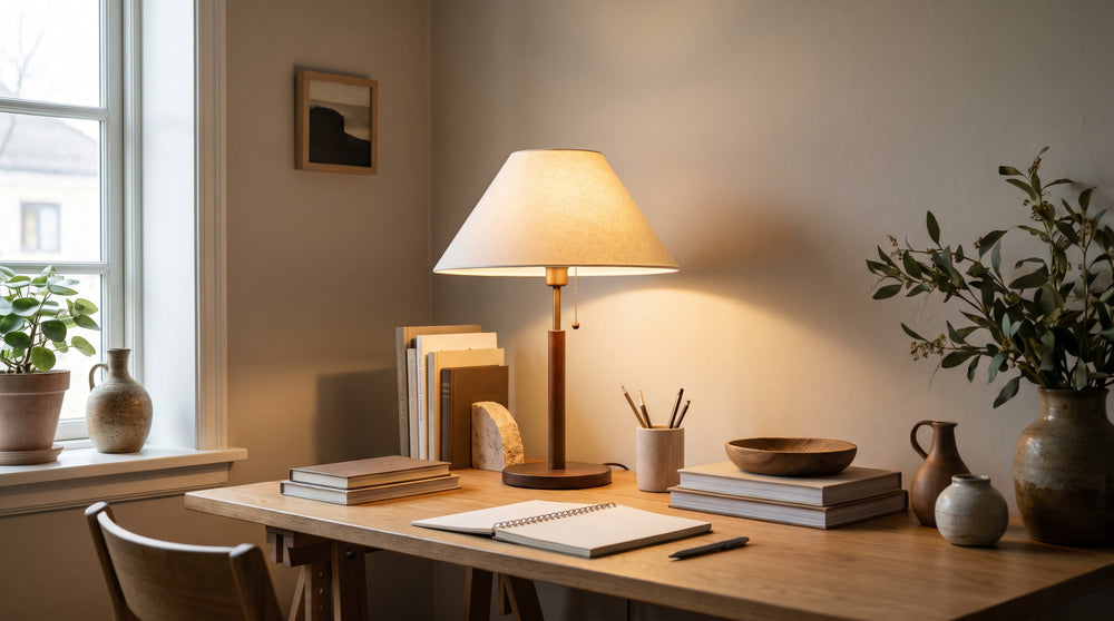 Red desk lamps