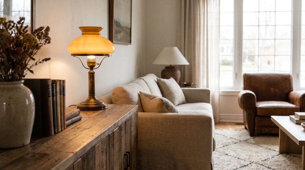 Vintage red table lamps