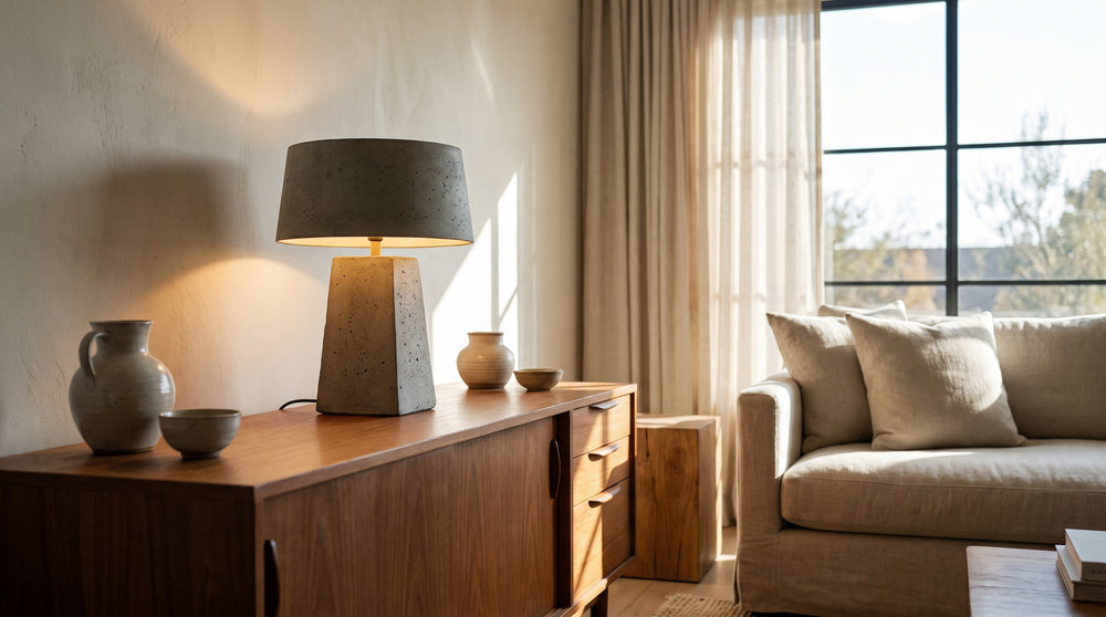 Designer concrete table lamps