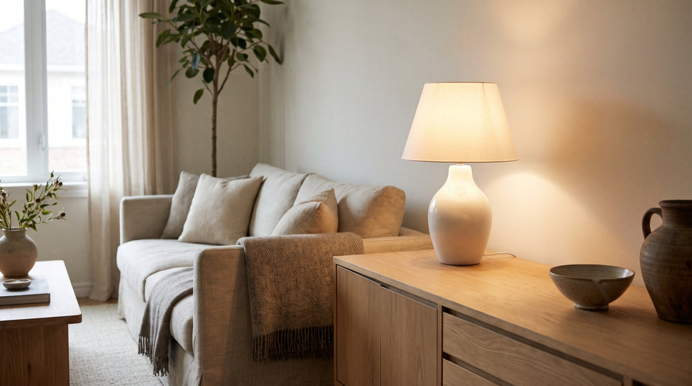 White ceramic table lamps