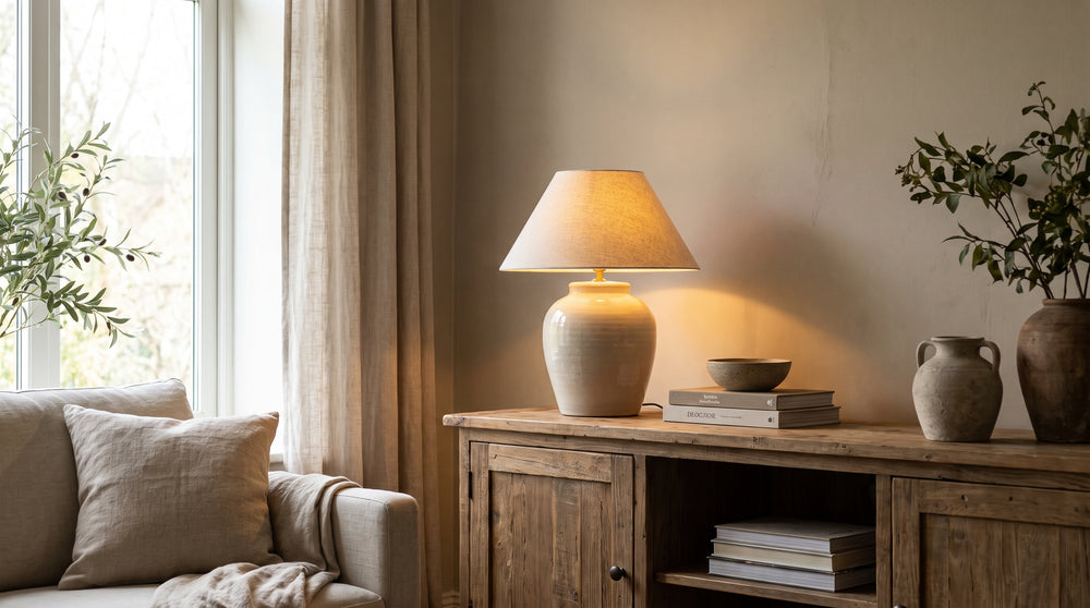 Blue ceramic table lamps