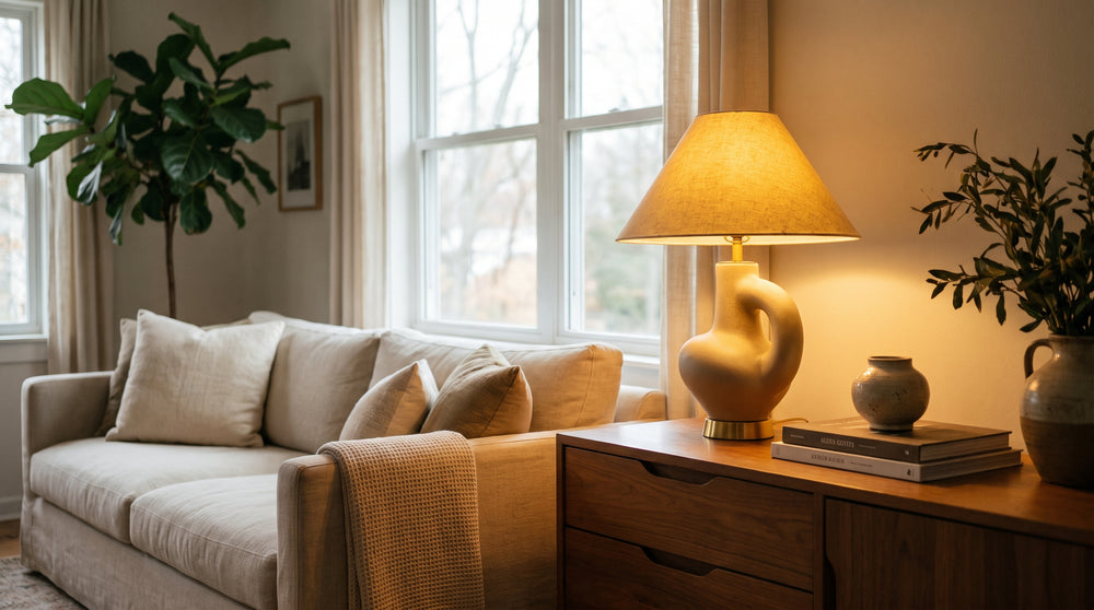 Linen table lamps