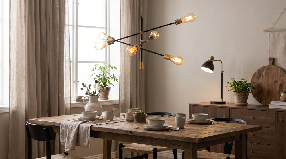 Black/gold lighting fixtures