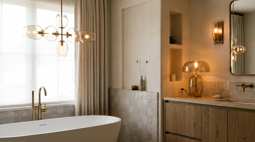 Designer bathroom lighting
