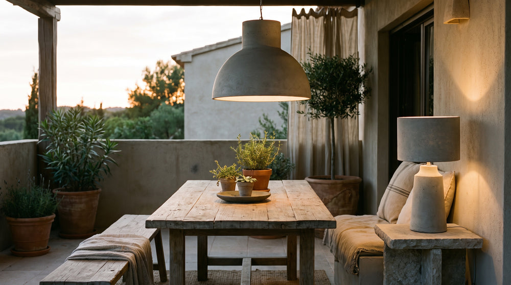 Concrete lighting for patios
