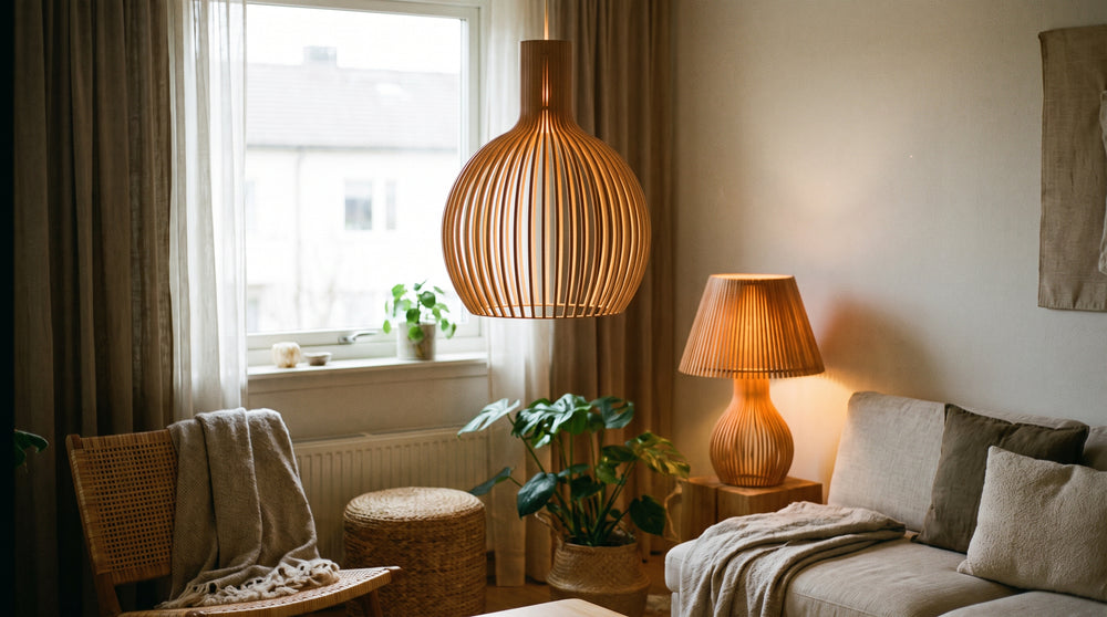 Wooden light fixtures for living room