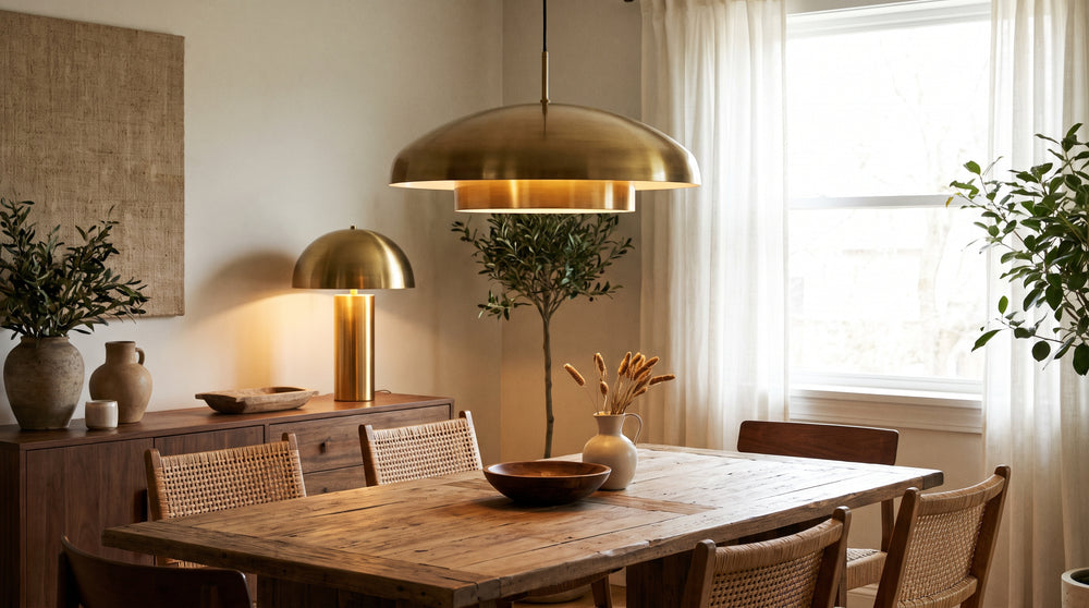 Gold-colored brass light fixtures