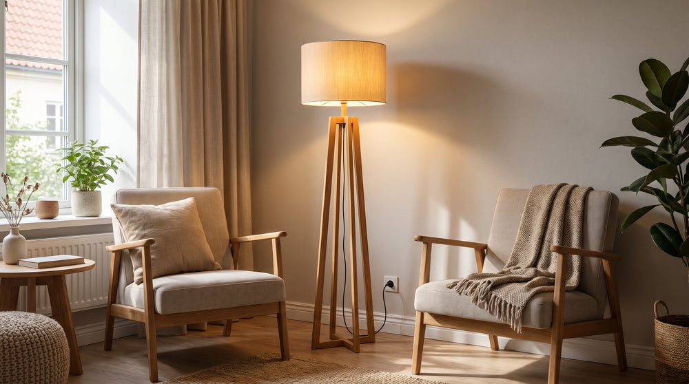 Wooden floor lamps