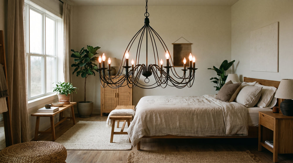 Black bedroom chandelier