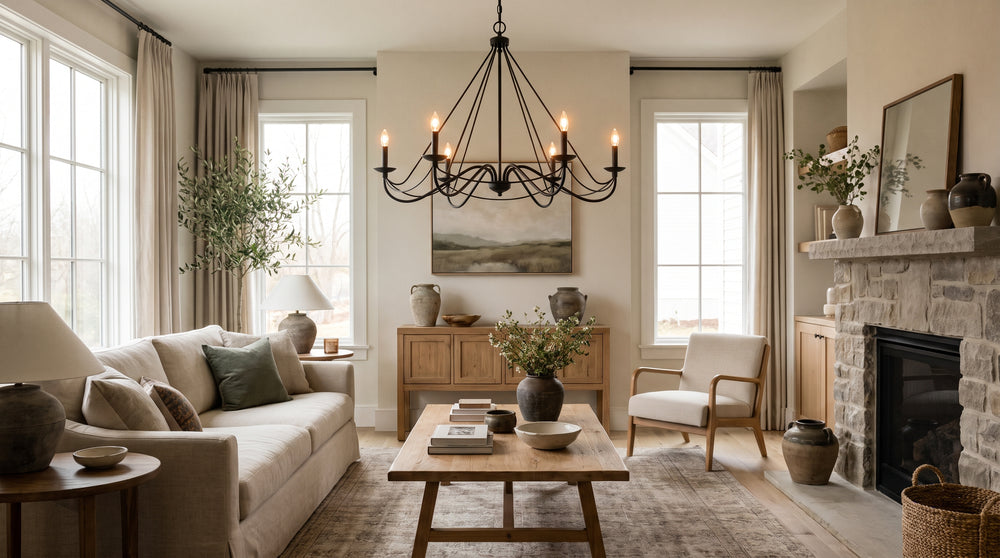 Black living room chandelier