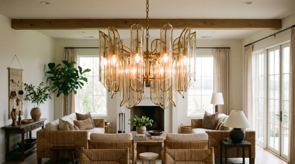 Beige chandeliers for living room