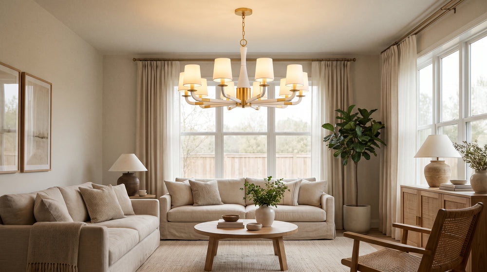 White/gold chandeliers