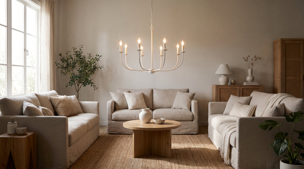 Modern white chandeliers