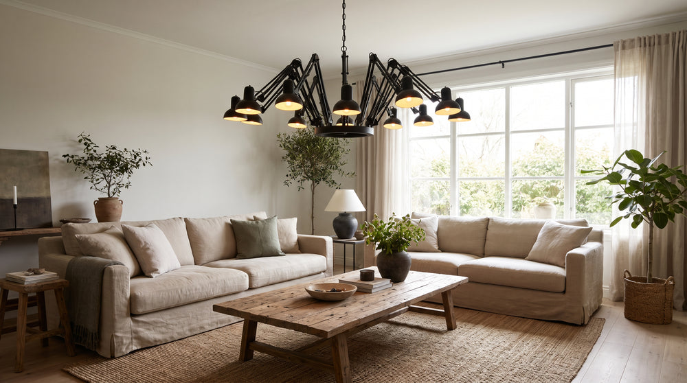 Black wrought iron chandeliers