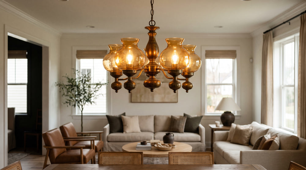 Vintage wrought iron chandeliers