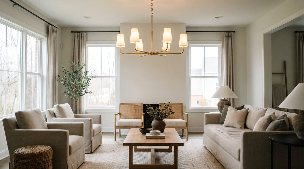 Modern brass chandeliers
