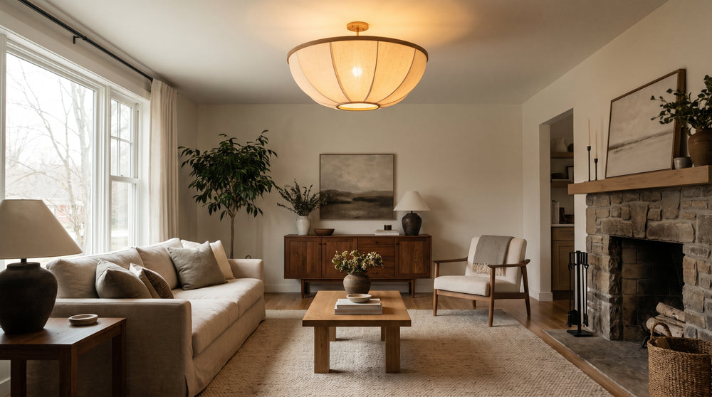 Off-center ceiling light