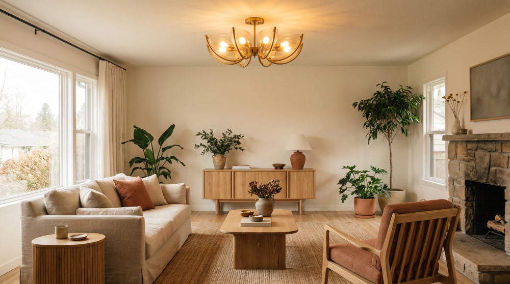 Offset ceiling light