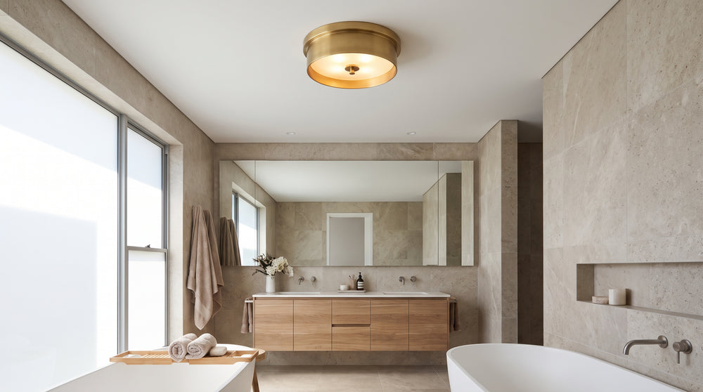 Gold-colored ceiling lights for bathrooms