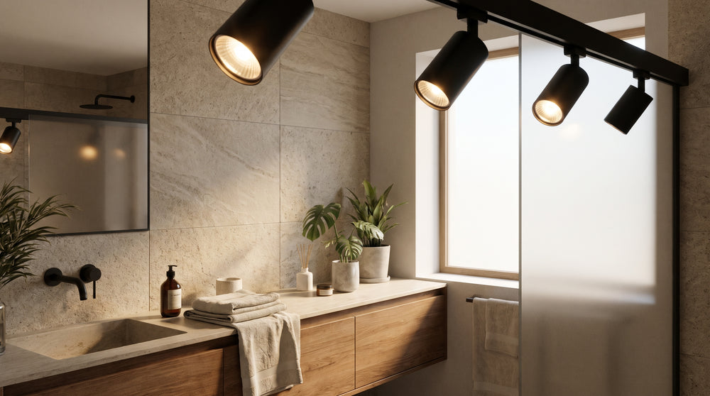 Black spotlights for bathroom