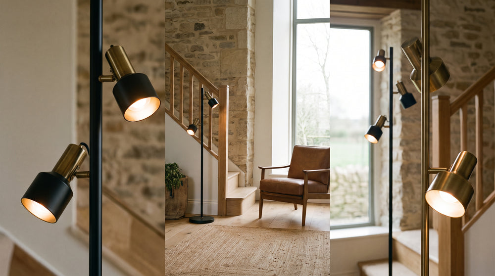 Outdoor stair spotlights