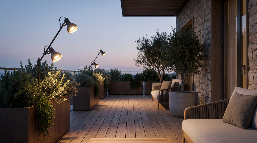 Outdoor garden spotlights