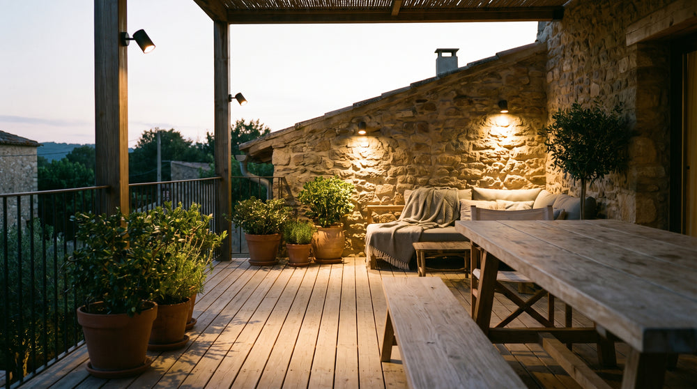 Solar outdoor spotlights