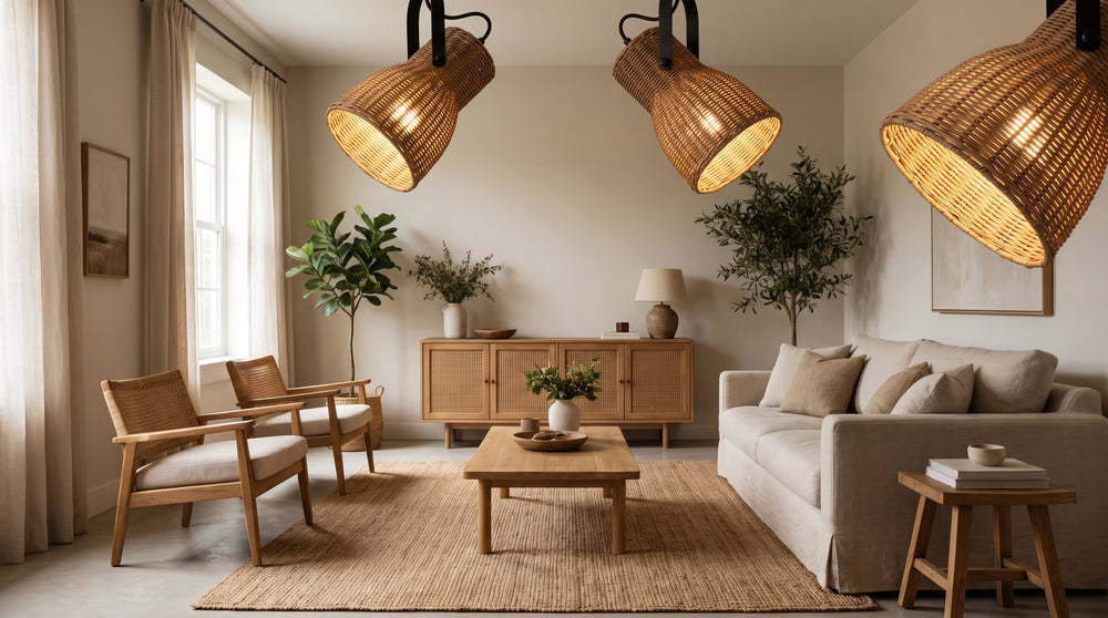 Rattan spotlights