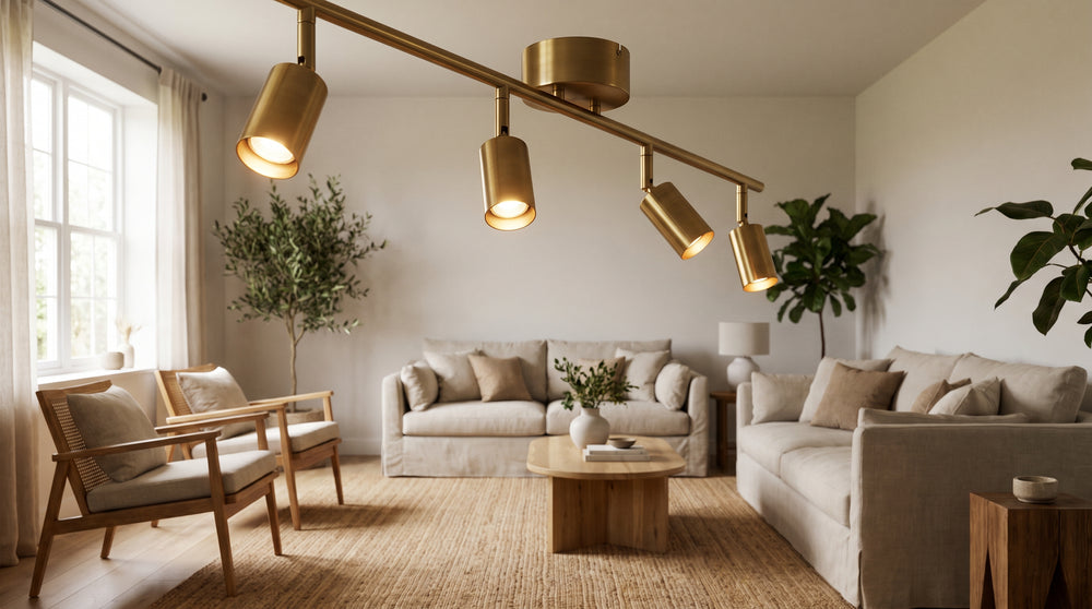 Recessed brass spotlights