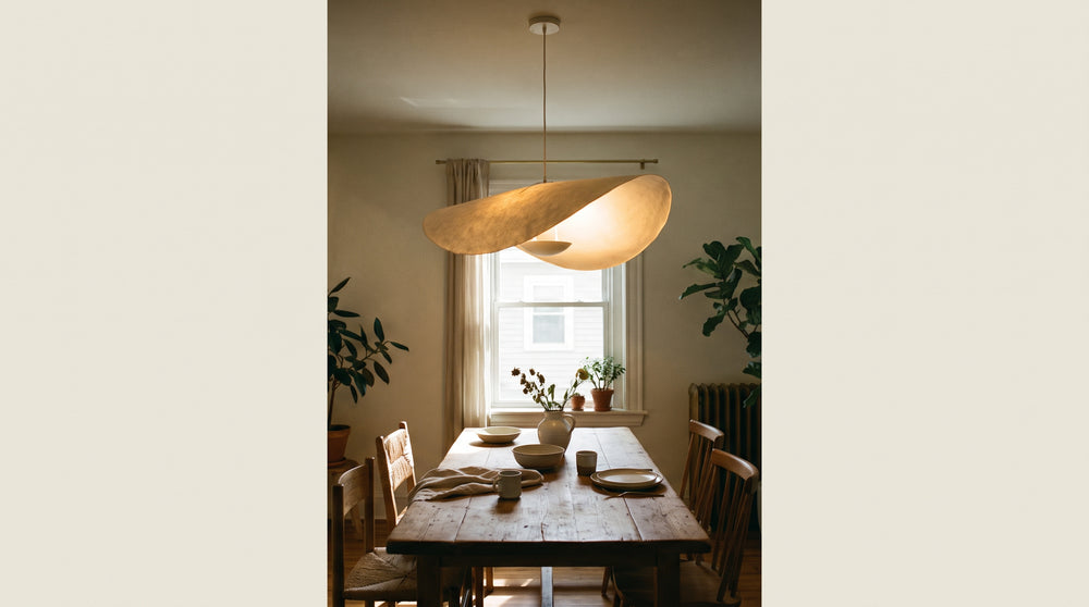 Off-center pendant light