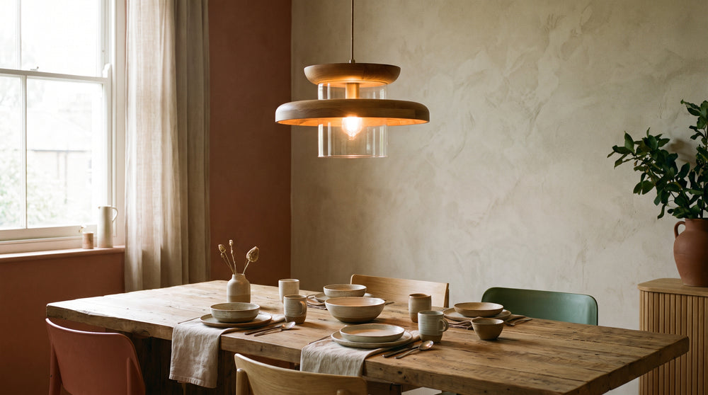 Travertine pendant light