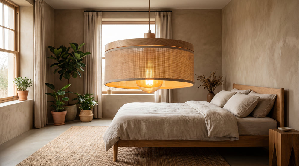 Beige pendant lights for bedroom
